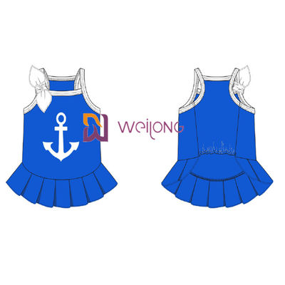 カスタマイズされたCvcジャージーの船員のアンカー ペット服通気性の犬の服の女性