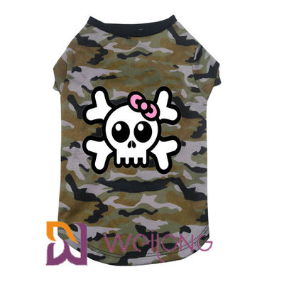 犬のための多カーモの頭骨のハロウィン ペットTシャツ100%多ジャージー180G