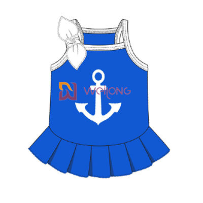 カスタマイズされたCvcジャージーの船員のアンカー ペット服通気性の犬の服の女性