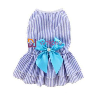 カスタマイズ可能な色多かわいい犬の服のサテンの弓綿のSeersucker