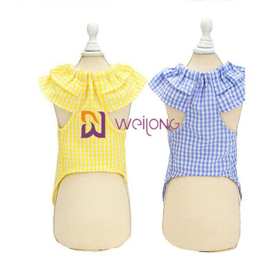 ゴム製印刷色の夏のSeersucker犬の子犬の服XSのS M L XL