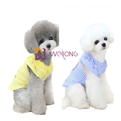 ゴム製印刷色の夏のSeersucker犬の子犬の服XSのS M L XL