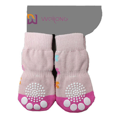 ペット反スリップのニット犬Socks&amp;Catはゴム製補強の足の保護装置と強打する