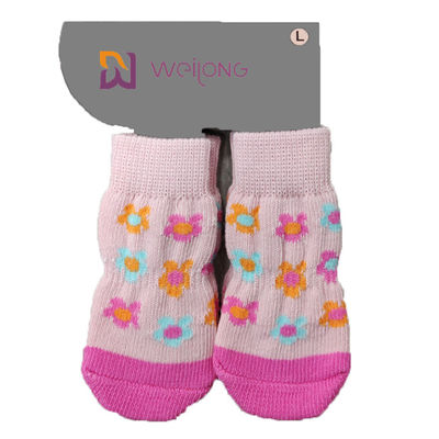 ペット反スリップのニット犬Socks&amp;Catはゴム製補強の足の保護装置と強打する